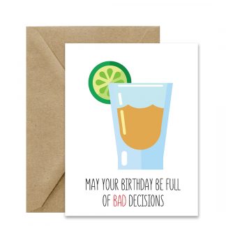 Drinking Birthday Card (Full Of Bad Decisions) Printable Card