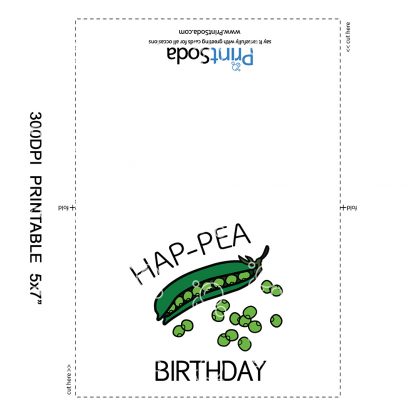 Birthday Card (Hap-Pea Birthday) Printable Card Example