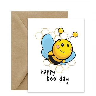 Cute Birthday Card (Happy Bee Day) Printable Card
