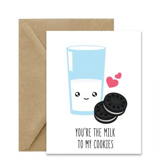Cute Anniversary Card (You're The Milk To My Cookies) Printable Card