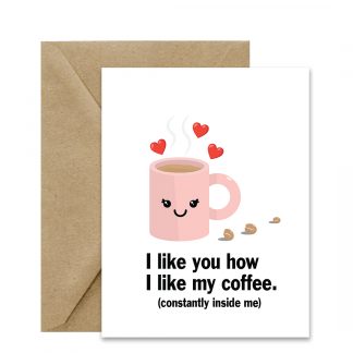 Edgy Anniversary Card (How I Like My Coffee.) Printable Card