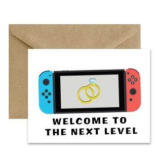 Gaming Wedding Card (Welcome to the next level) Printable Card