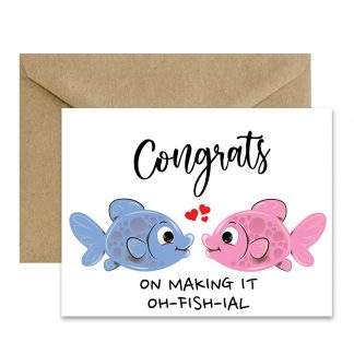 Wedding Card (Congrats On Making It Oh-Fish-Ial) Printable Card