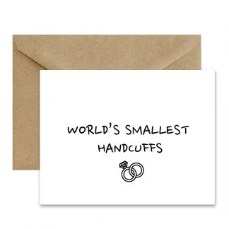 Funny Wedding Card (World's Smallest Handcuffs) Printable Card
