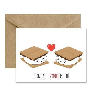 Cute Love Card (I Love You S'MOR Much!) Printable Card