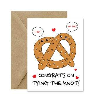 Cute Wedding Card (Congrats On Tying The Knot!) Printable Card